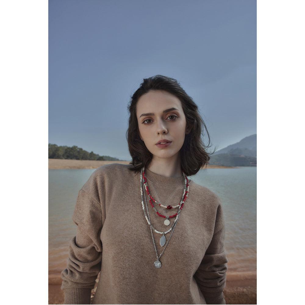 Red Delights & Dreams Tiered Necklace