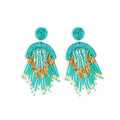 Folklore Embrace Beaded Earrings In Turquoise