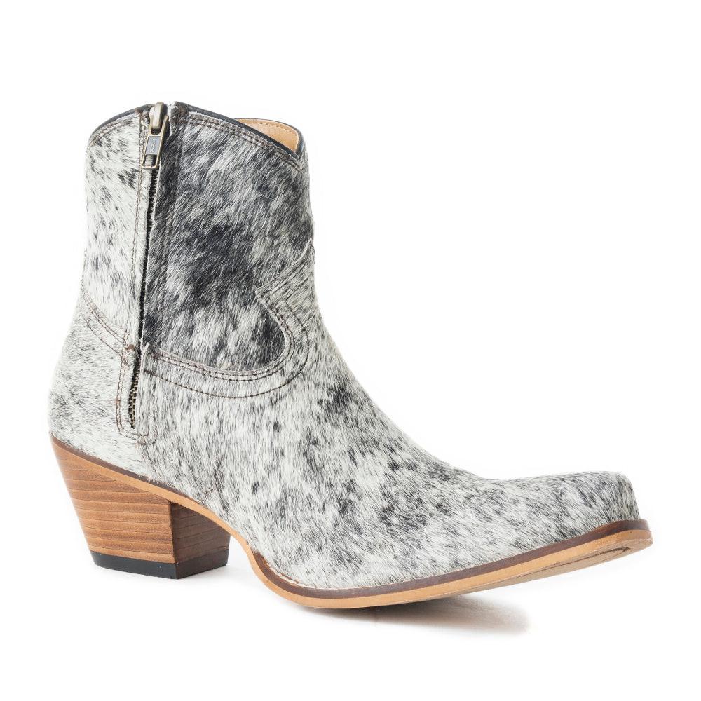 Myra Virginia Trail Hairon Leather Cowgirl Boots for Women â€“ Pointed Toe, Low Block Heel, Ranch-Inspired Ankle Fit