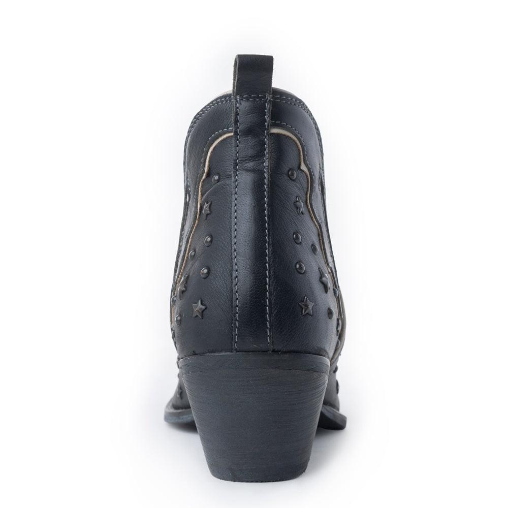 Myra Lone Star Sky Leather Rodeo Boots - Spilt-Top Handstitched Western Boots with Stud Detail for Rodeo Elegance