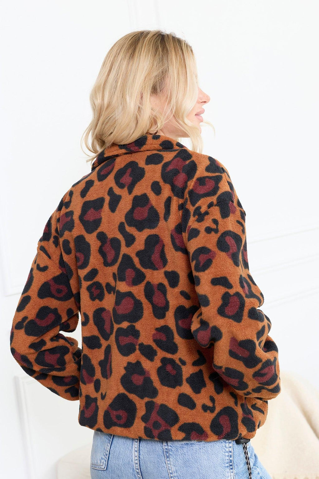 Maren High Collar Jacket in Animal Print
