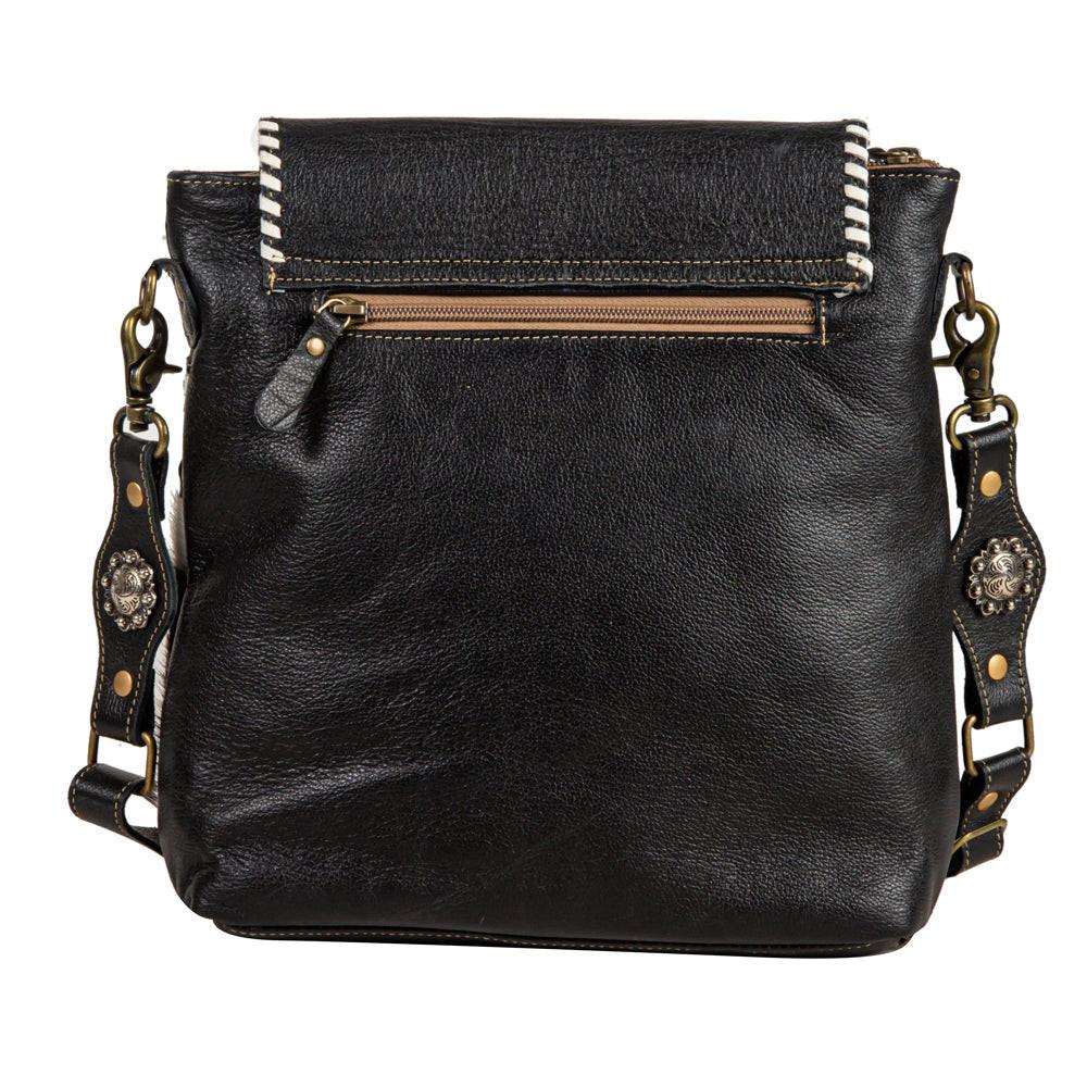Myra Spirit of the Herd Hairon Leather Bag for Women Western Cowhide Purse with Intricate Tooling