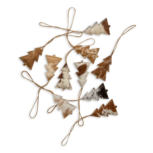 Christbaumschmuck-Set aus Fellimitat in Braun