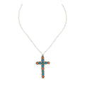 Beaded Stones Cross Necklace