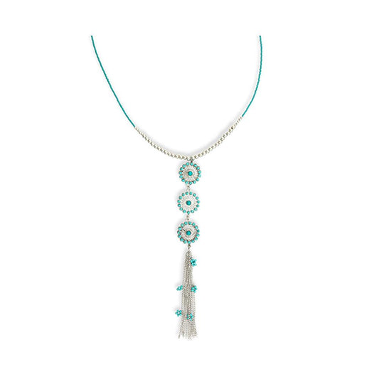 Bloom Flower Mini Concho Quasten-Halskette