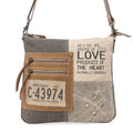 Myra Seeds of Love Crossbody Bag - Vintage Patch Leather Shoulder Bag with Zippered Pockets for Western Style