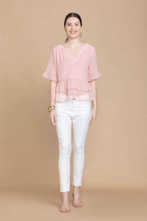 Alipha Top mit Spitzendetails