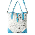 Pecos Pointe Canvas & Hairon Bag In Blue