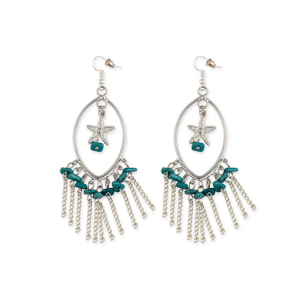 Star Sky Marquise Hoop Earrings