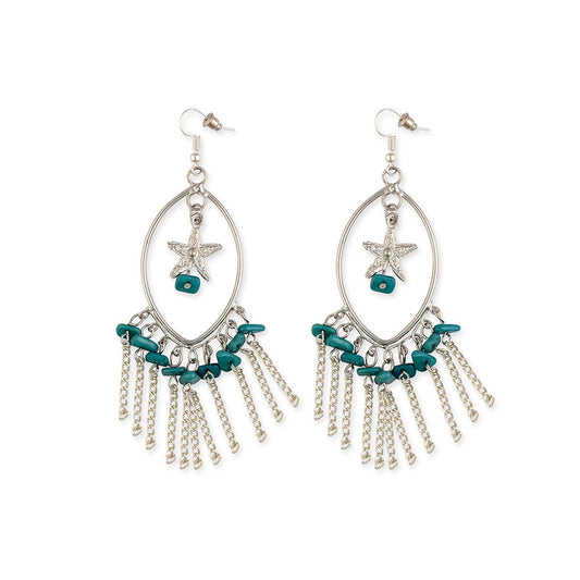 Star Sky Marquise Hoop Earrings