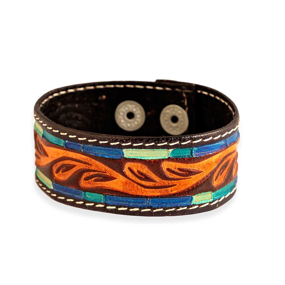 Clearway Trail Hand-Tooled Leather Bracelet