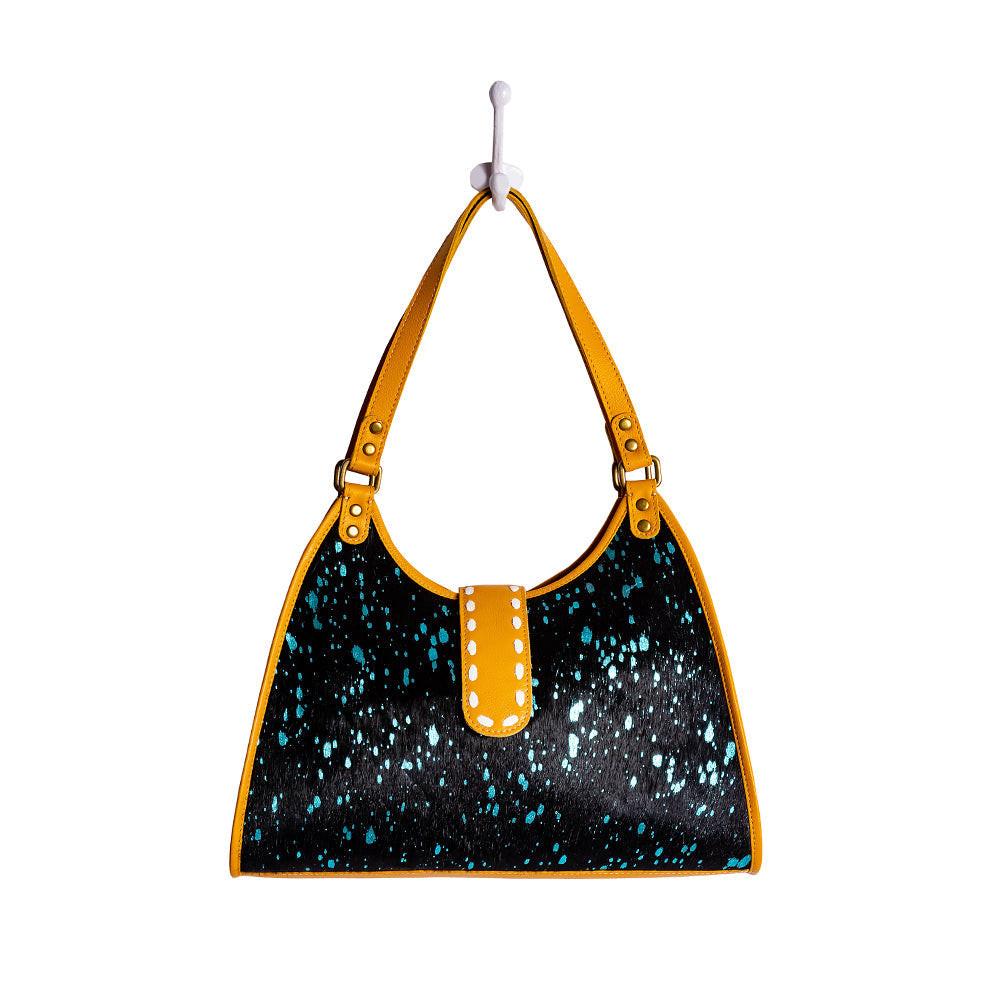 Skyviews Hairon & Leather Bag in Yellow