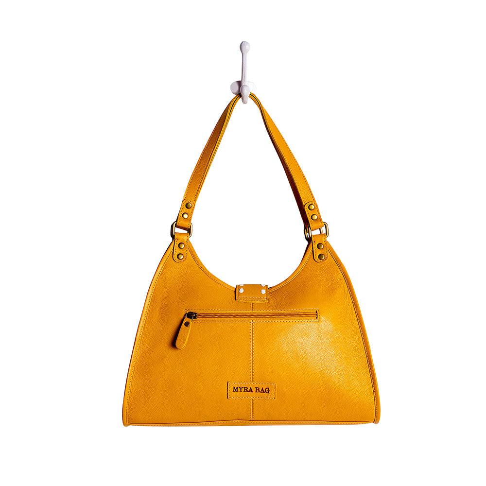 Skyviews Hairon & Leather Bag in Yellow