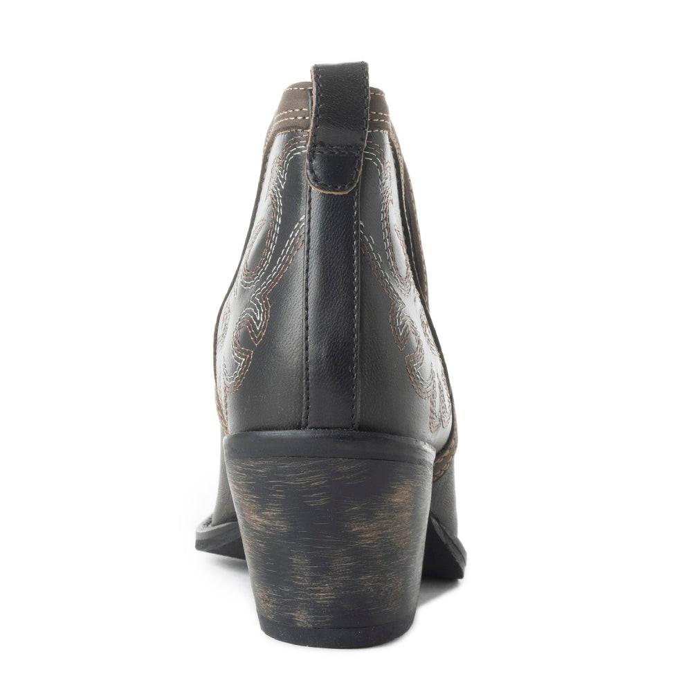 Myra Emmie Faye Stitched Ankle Boots for Women â€“ Western Mid-Heel, Pointed Toe Cowgirl Booties