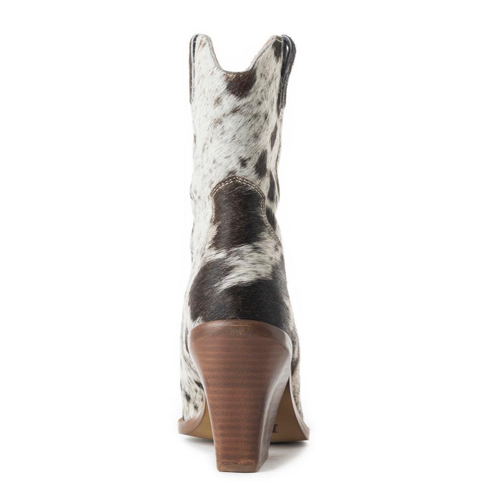 Myra Flossie Hairon Boots for Women - Mid Top Heels with Handtooled Details for Western Carnival Flair