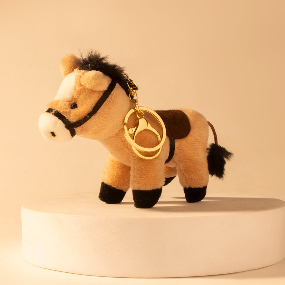 Myra Golden Gallop Bag Charm in Caramel Tan