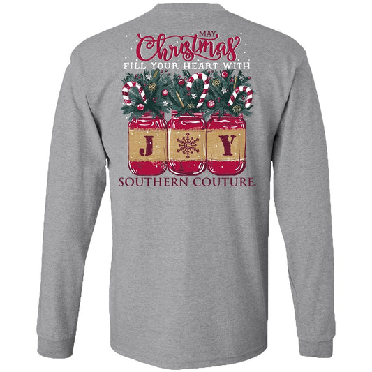 Christmas Fill Your Heart - Sports Grey - Southern Couture Long Sleeve Tee
