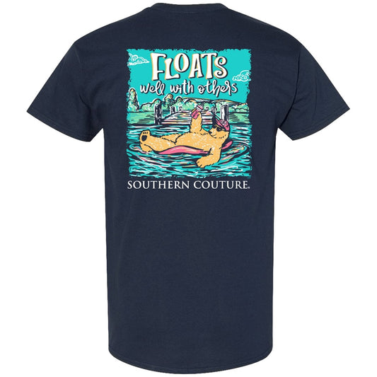 Floats Well With Others-Navy - Southern Couture Kurzarm Classic T-Shirt