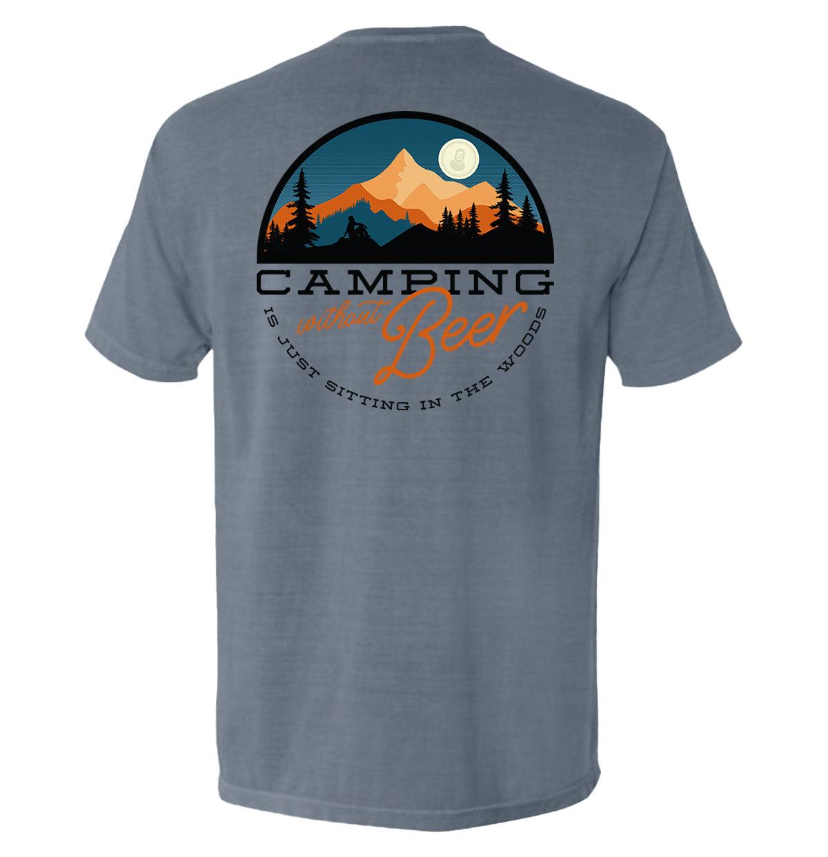 Camping ohne Bier ist einfach nur im Wald sitzen