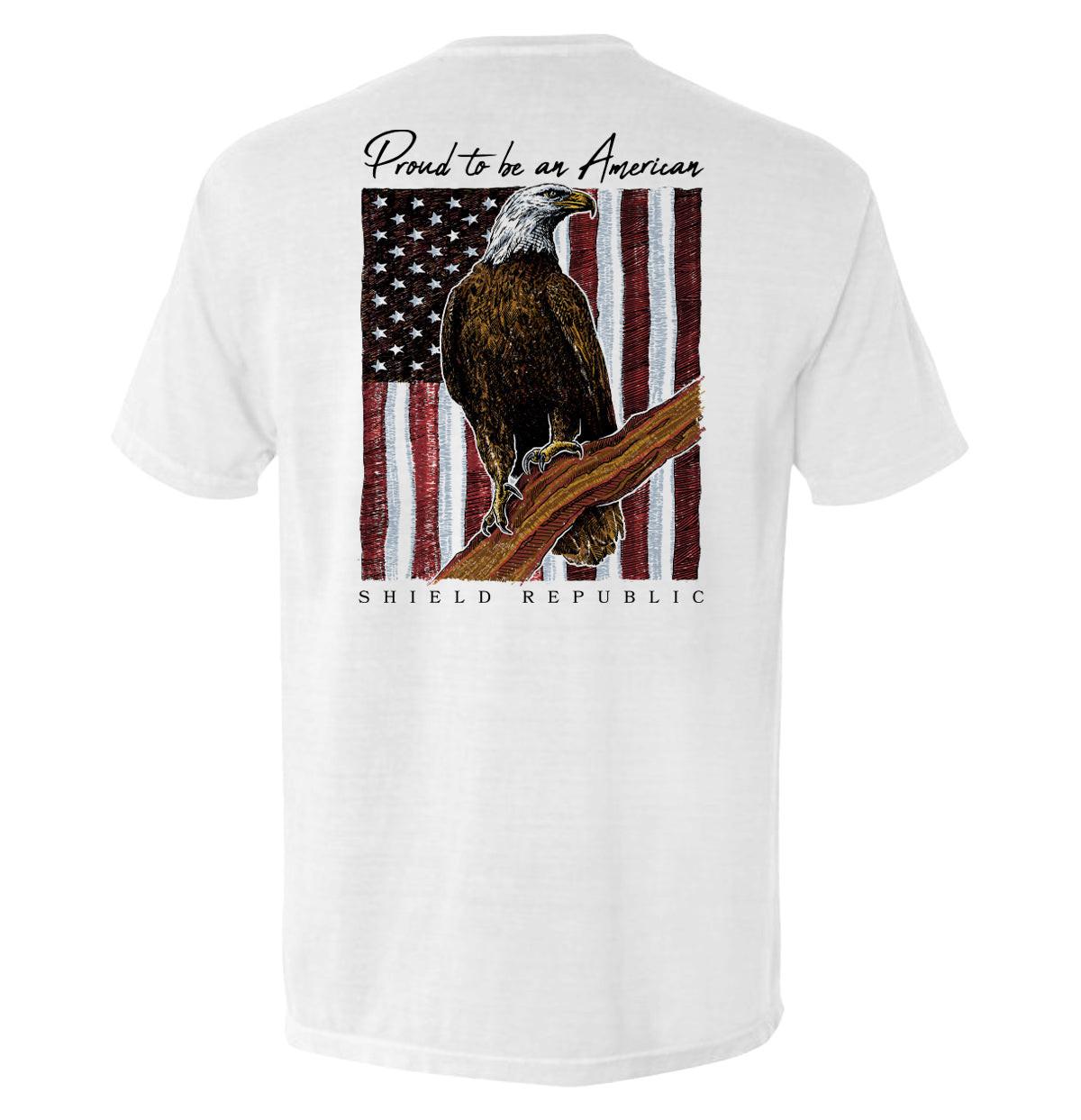 Stolz, ein Amerikanischer Weißkopfseeadler zu sein