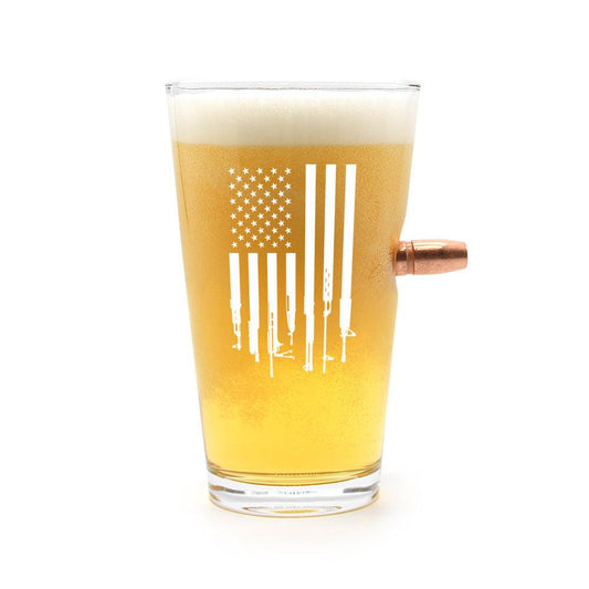 Feuerwaffenflagge - .50 BMG Bierglas
