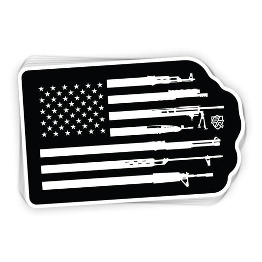 Schusswaffen-Flaggenaufkleber