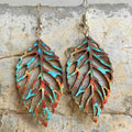 Beautiful Wood Leaf Drop Earrings