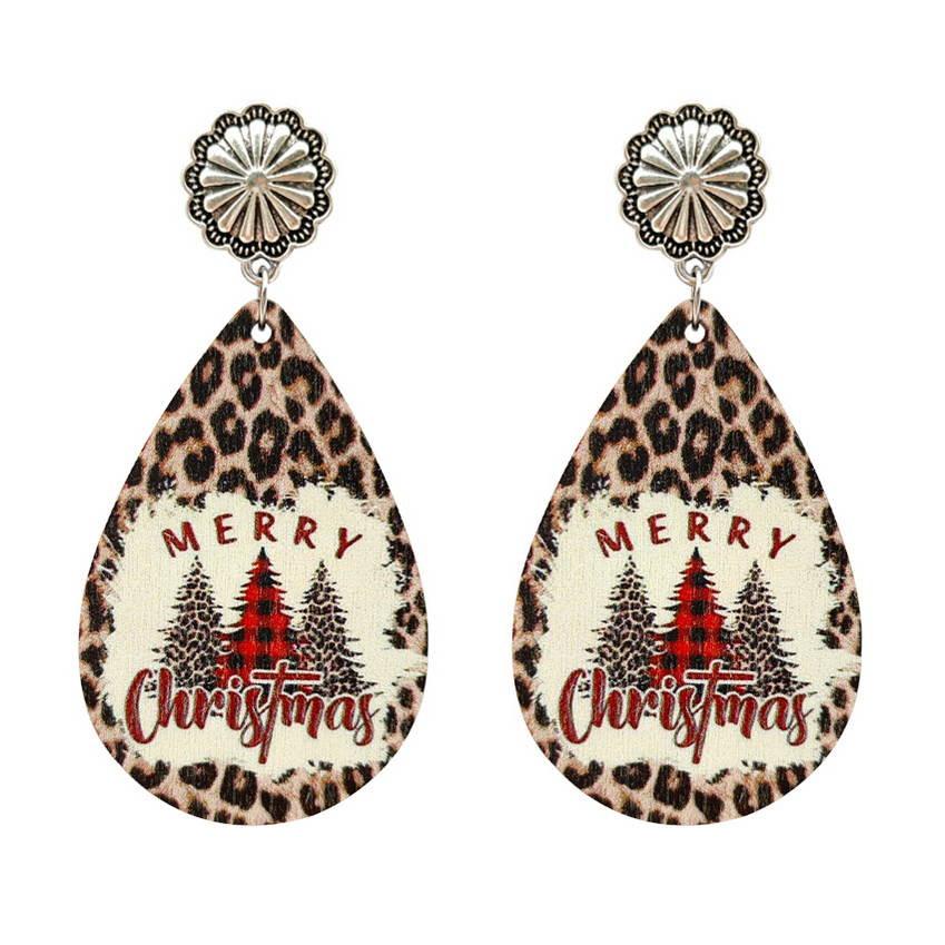 Beautiful Southwest Merry Christmas Tree Earrings