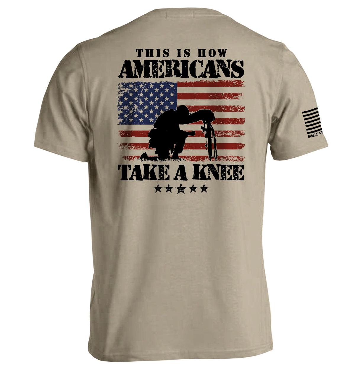 So knien Amerikaner.