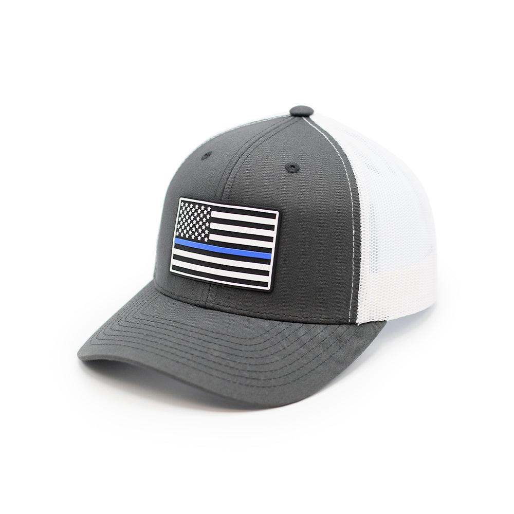 Thin Blue Line Flag PVC Aufnäher Hut