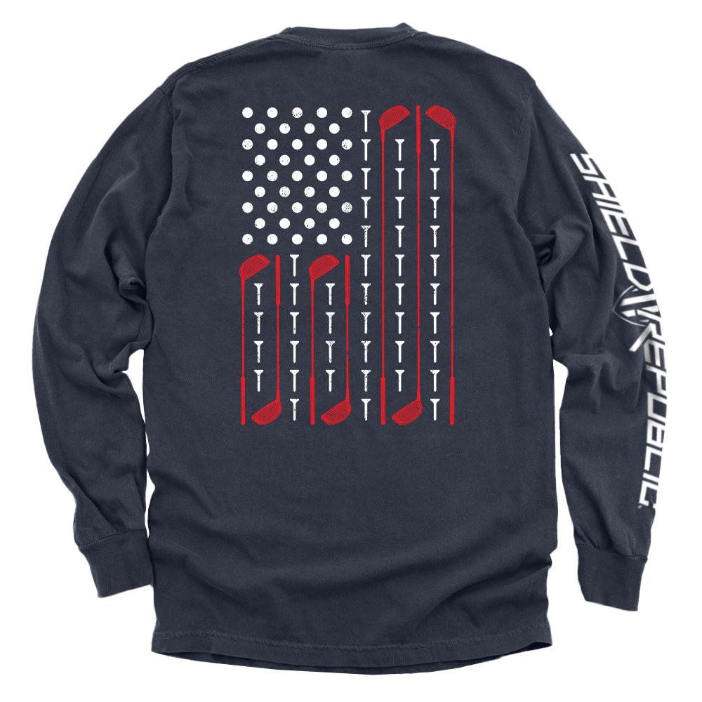 Golffahne mit amerikanischer Flagge