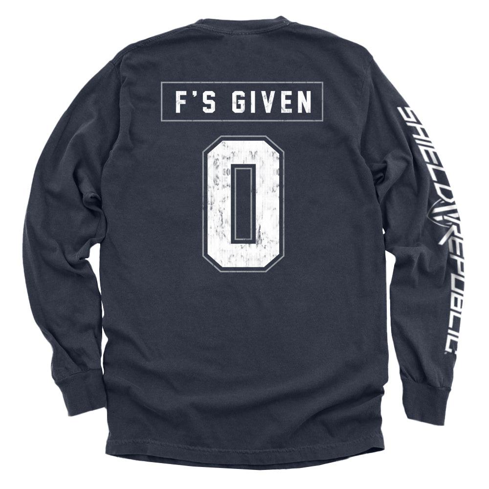 Trikot mit der Aufschrift „Zero F's Given“