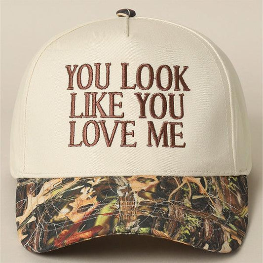 You Look Like You Love Me Bestickte Camo Trucker Cap