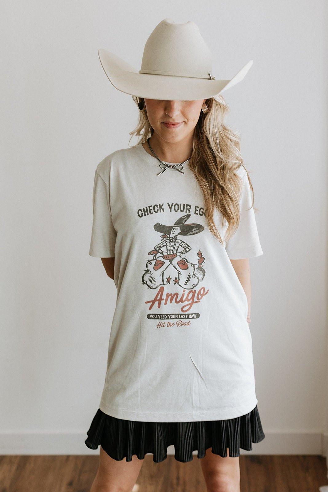 Check Your Ego Amigo Cowboy Graphic Tee