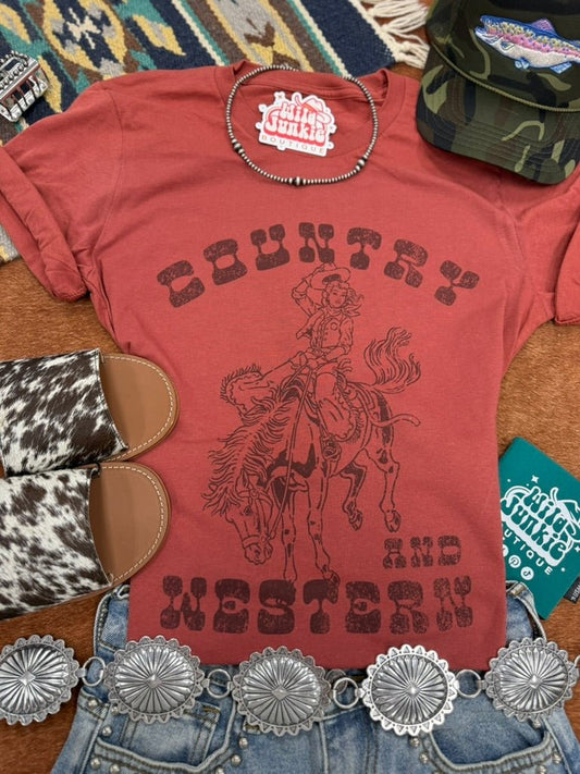 Country & Western Cowgirl Grafik-T-Shirt