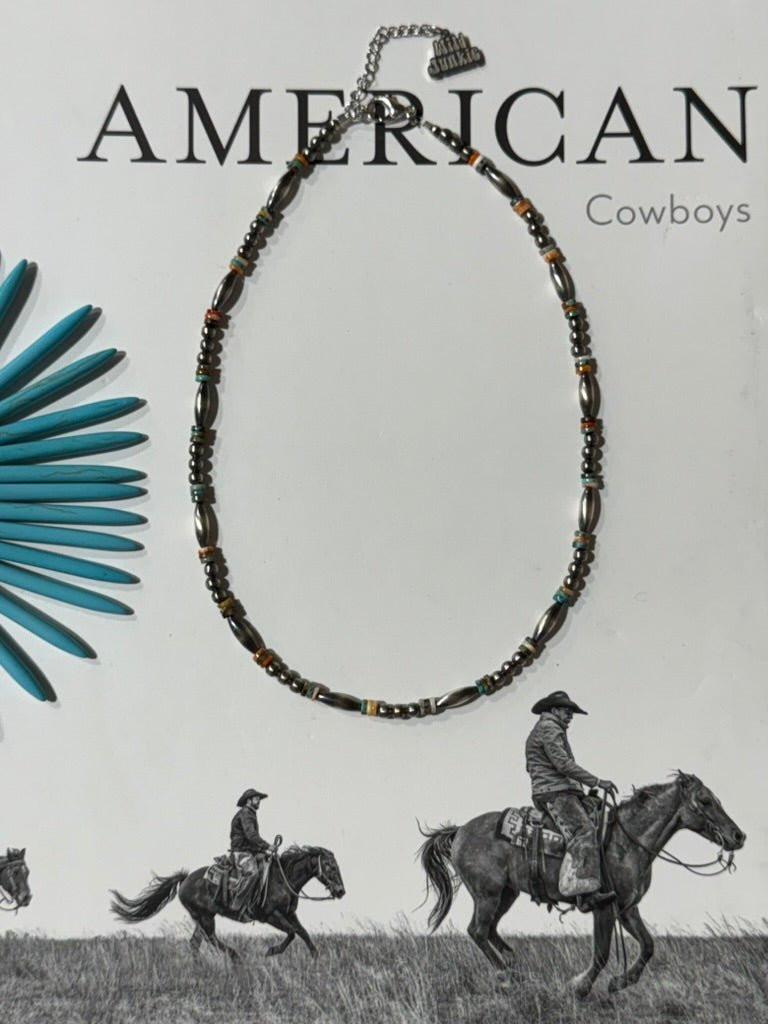 Sterling Silver Cowboy Trail Heishi Beaded Choker