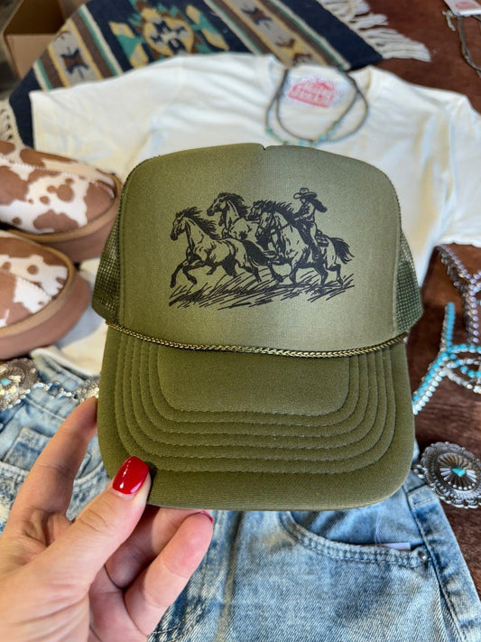 Cowgirl Reiter Trucker-Hut