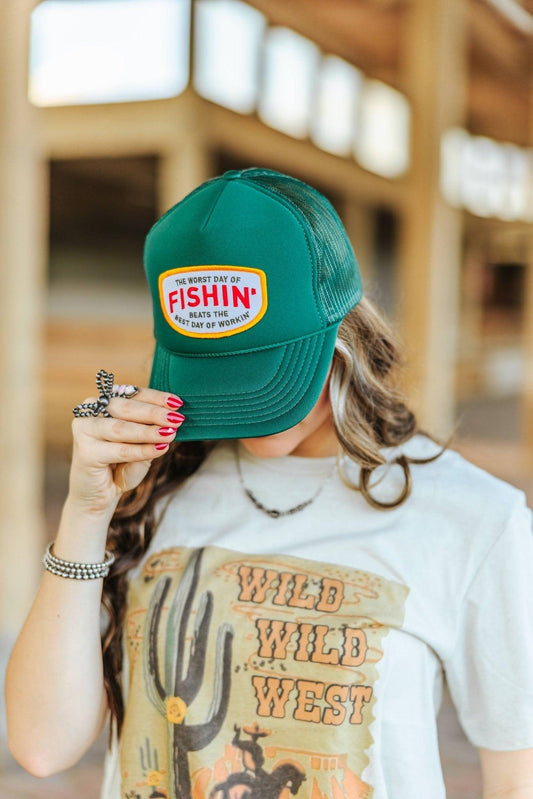 Fishin' Beats Workin' Patch Trucker Cap