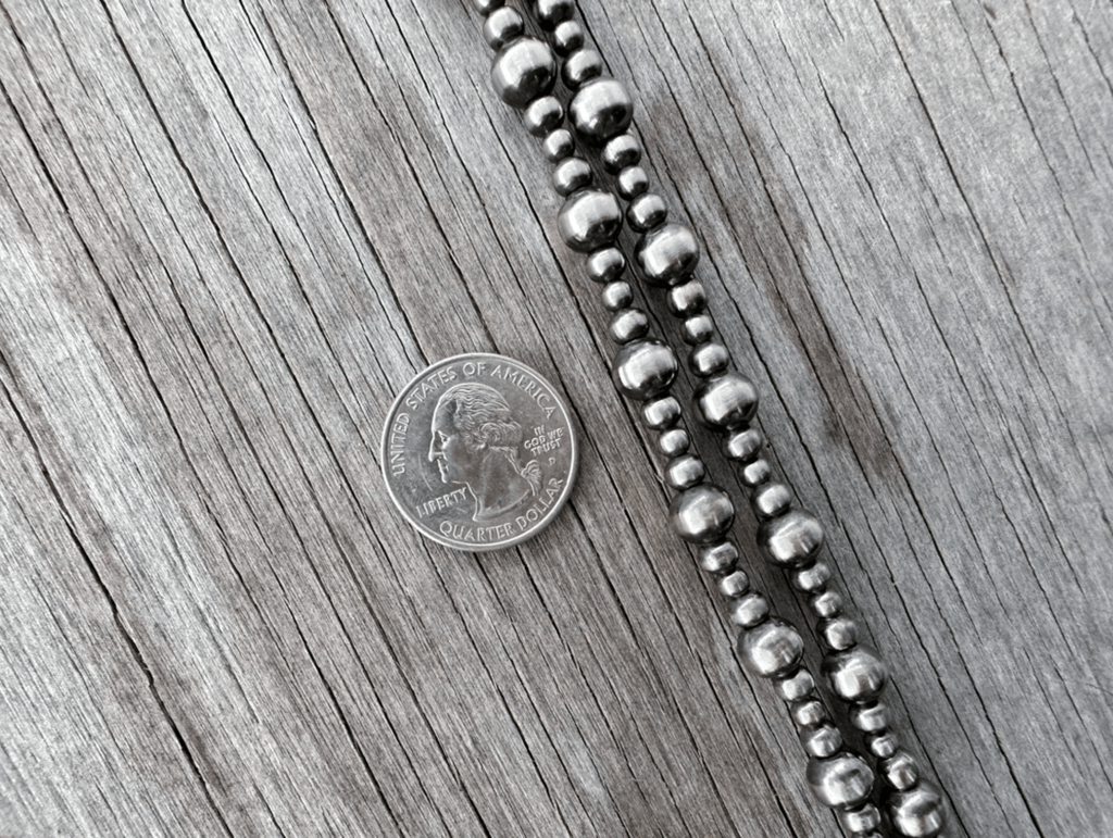 Multi Size Silver Pearl Necklace