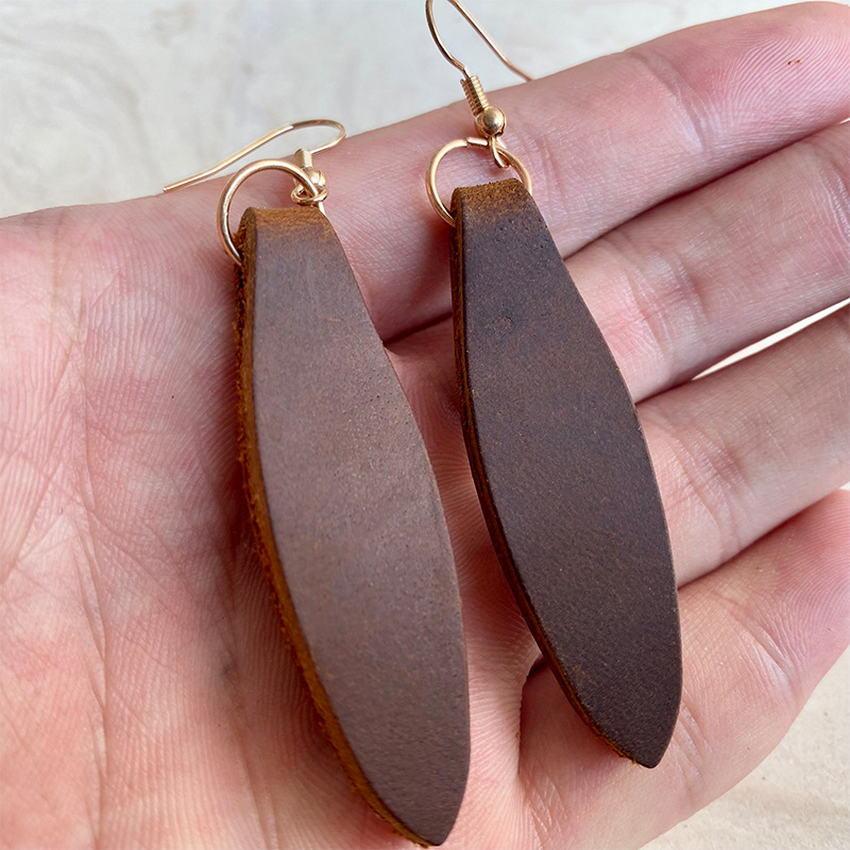 Genuine Leather Drop Earrings
