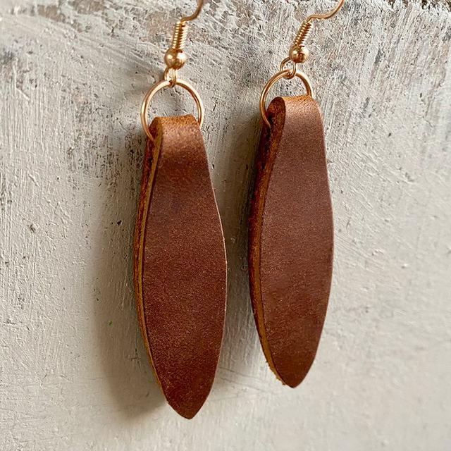 Genuine Leather Drop Earrings