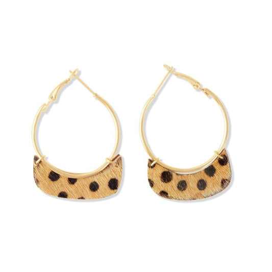 BEIGE POLKA-OHRRING