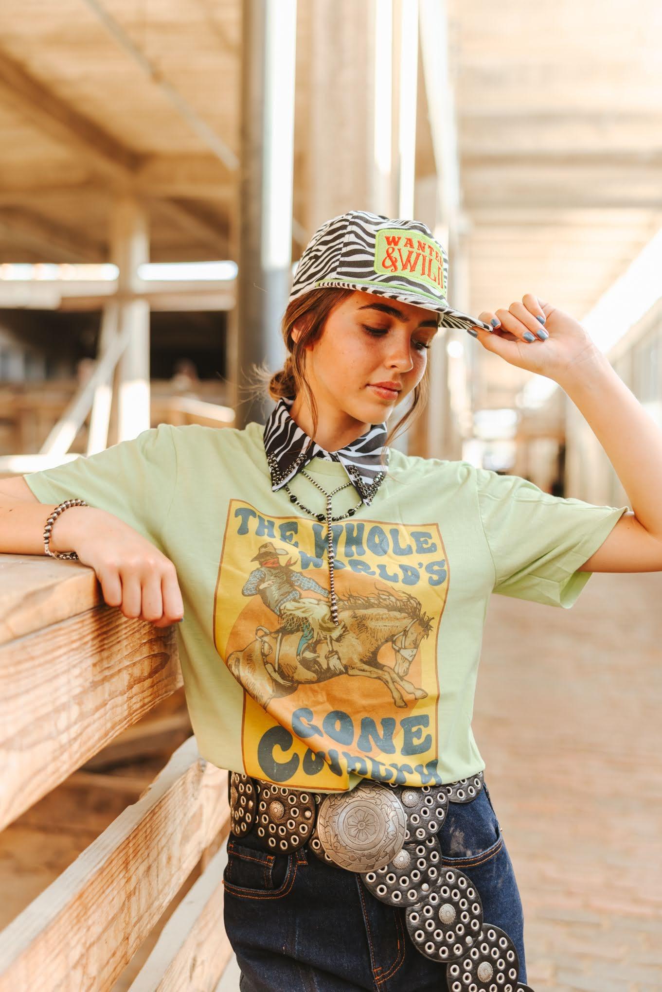 World's Gone Country Western Graphic Tee