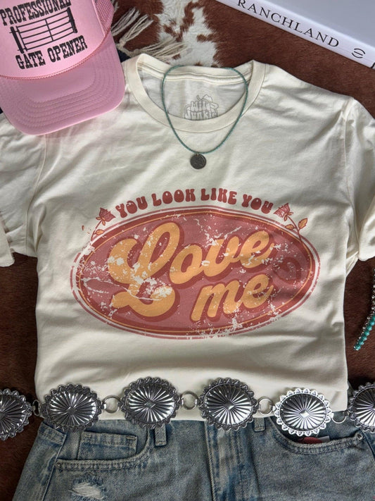 T-Shirt mit Aufschrift „You Look Like You Love Me“